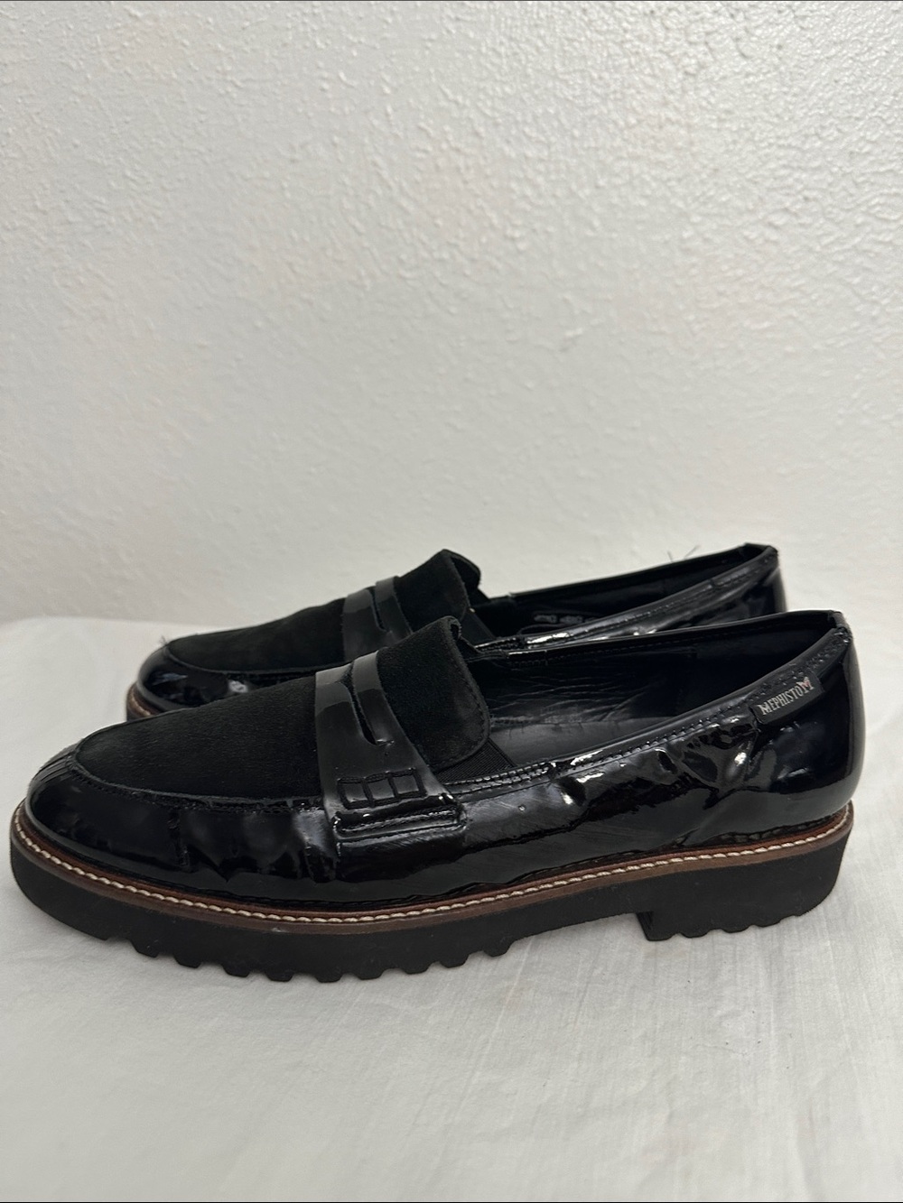 Mephisto Patent Leather Suede Penny Loafers - Picture 3 of 9